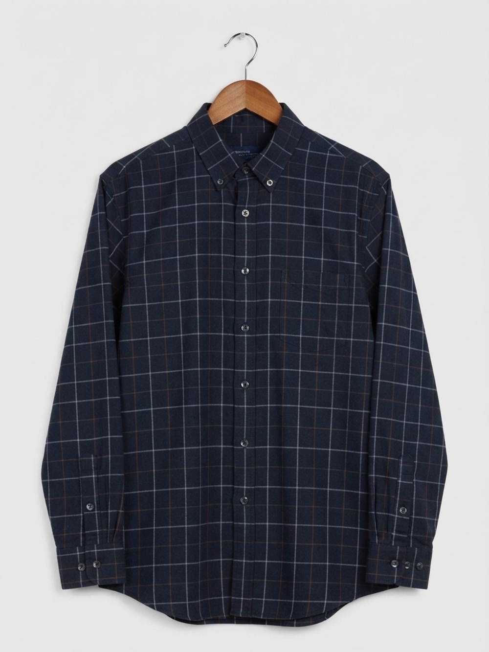 Van Heusen Men's 2XLT Windowpane Plaid Button Down Shirt  (0387M)